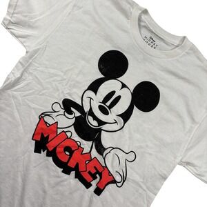 Disney Mickey Mouse T-Shirt White Graphic Tee Cartoon Women's Size S cute modern